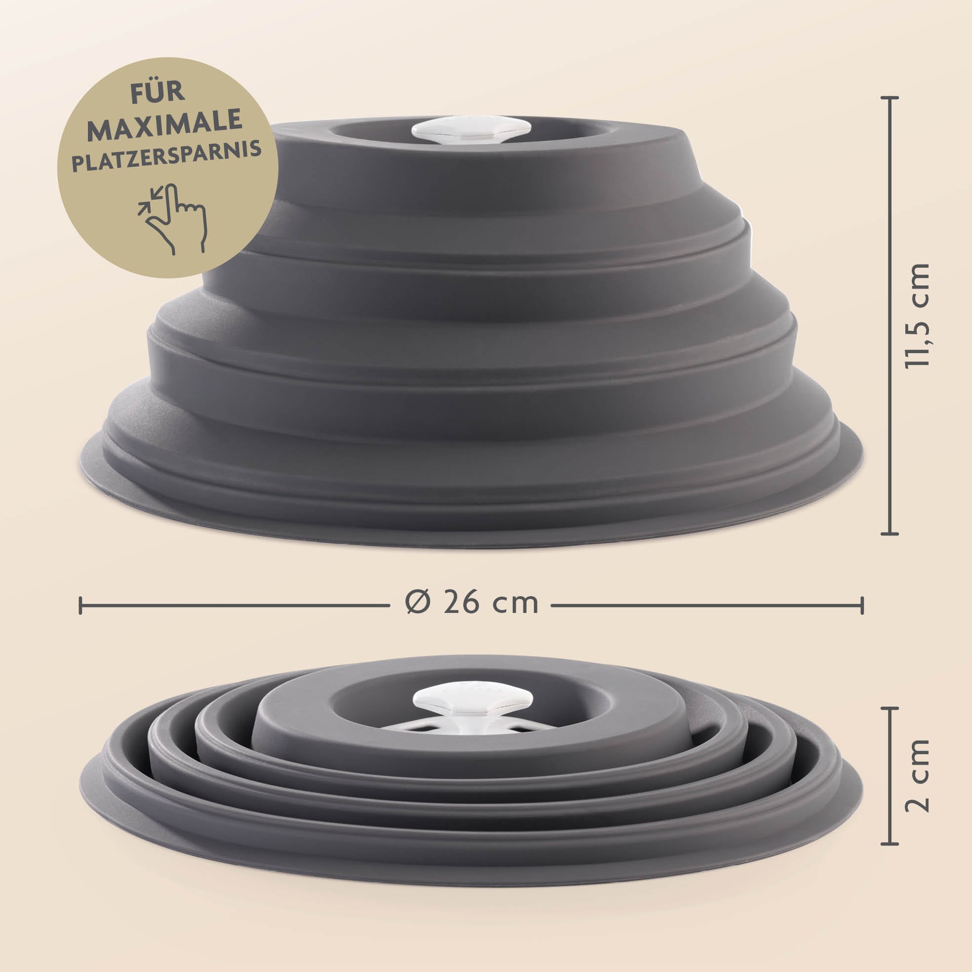 Faltbare Mikrowellenhaube mit Magnet
