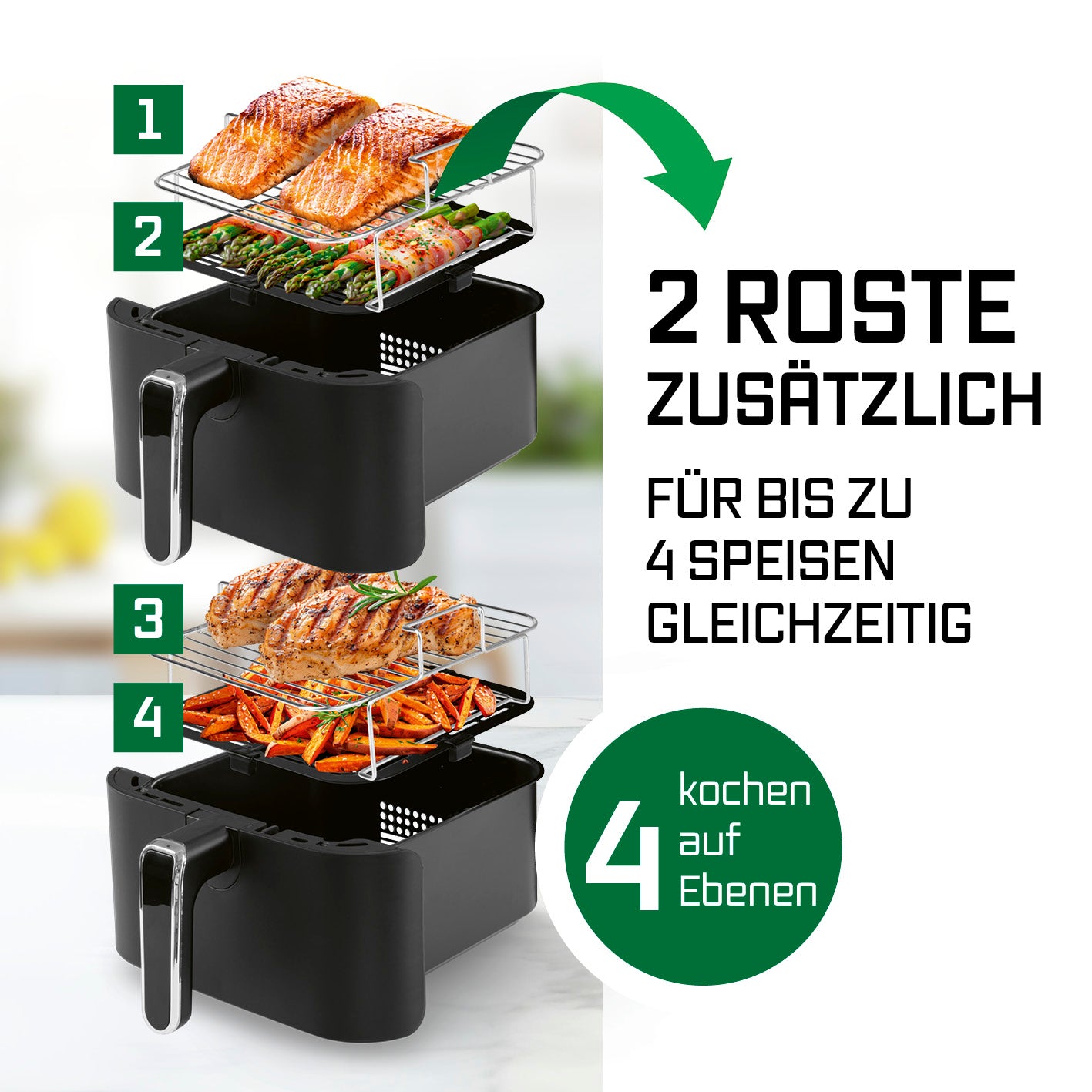 FryUp Heißluft-Fritteuse mit Form (rechteckig)