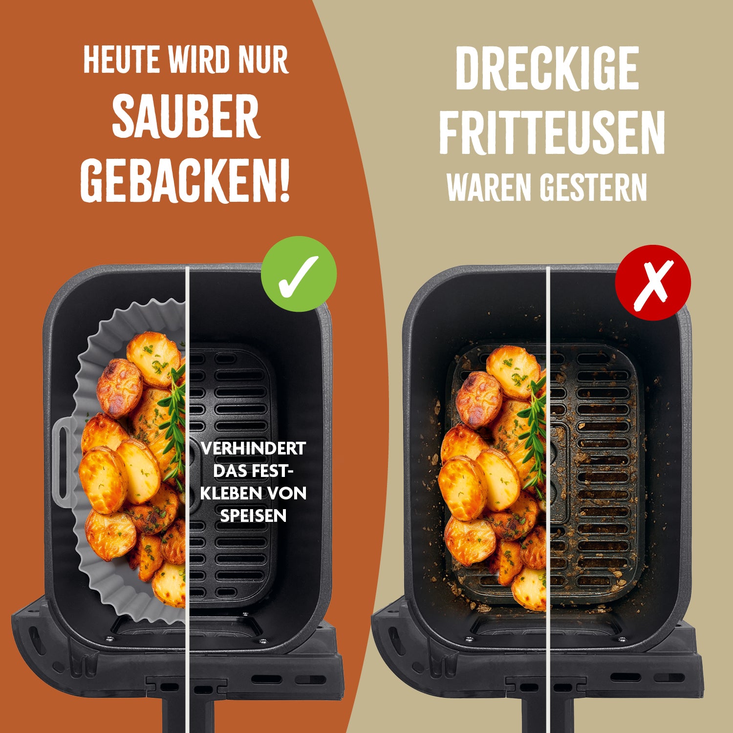 Silikonform für Heißluft-Fritteuse (rund)