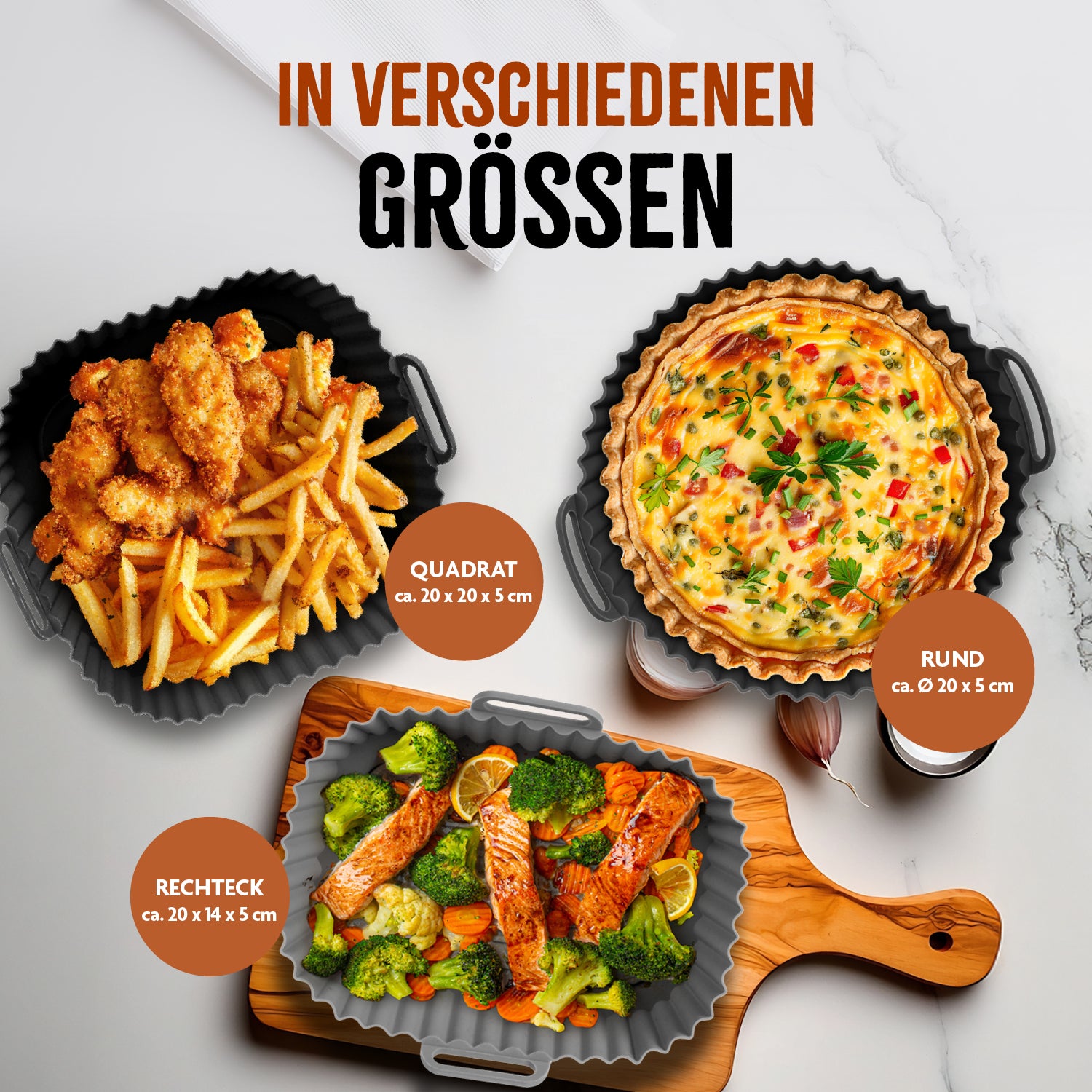 Silikonform für Heißluft-Fritteuse (rund)