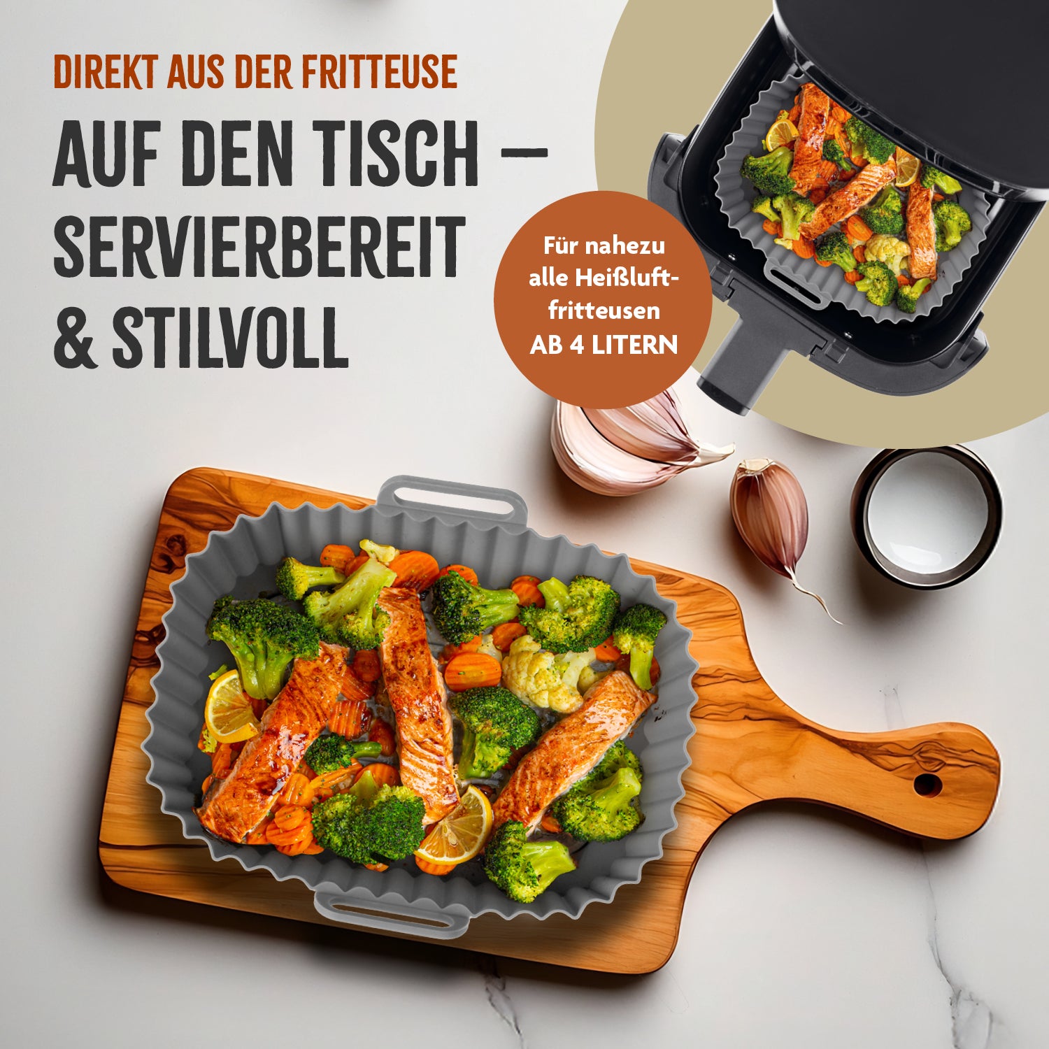 Silikonform für Heißluft-Fritteuse (rechteckig)