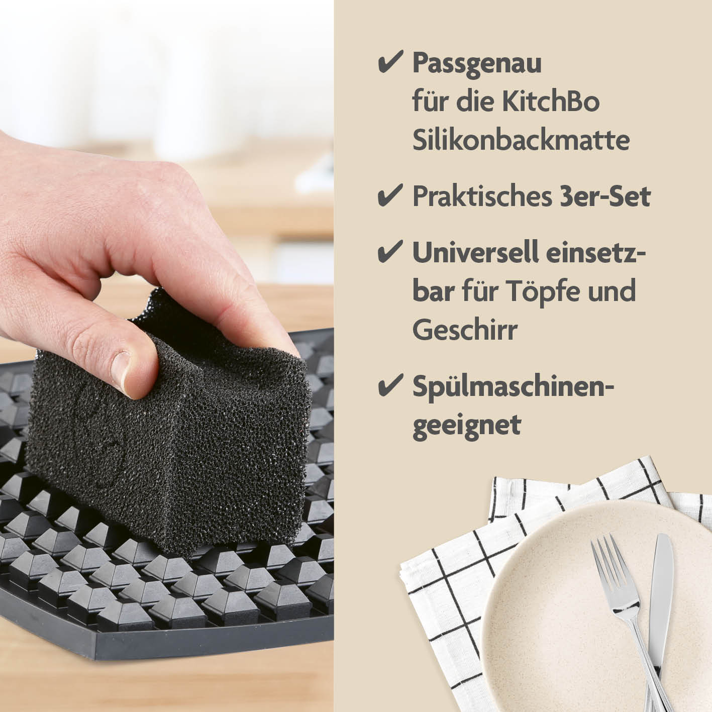 Silikonschwamm - 3er-Set