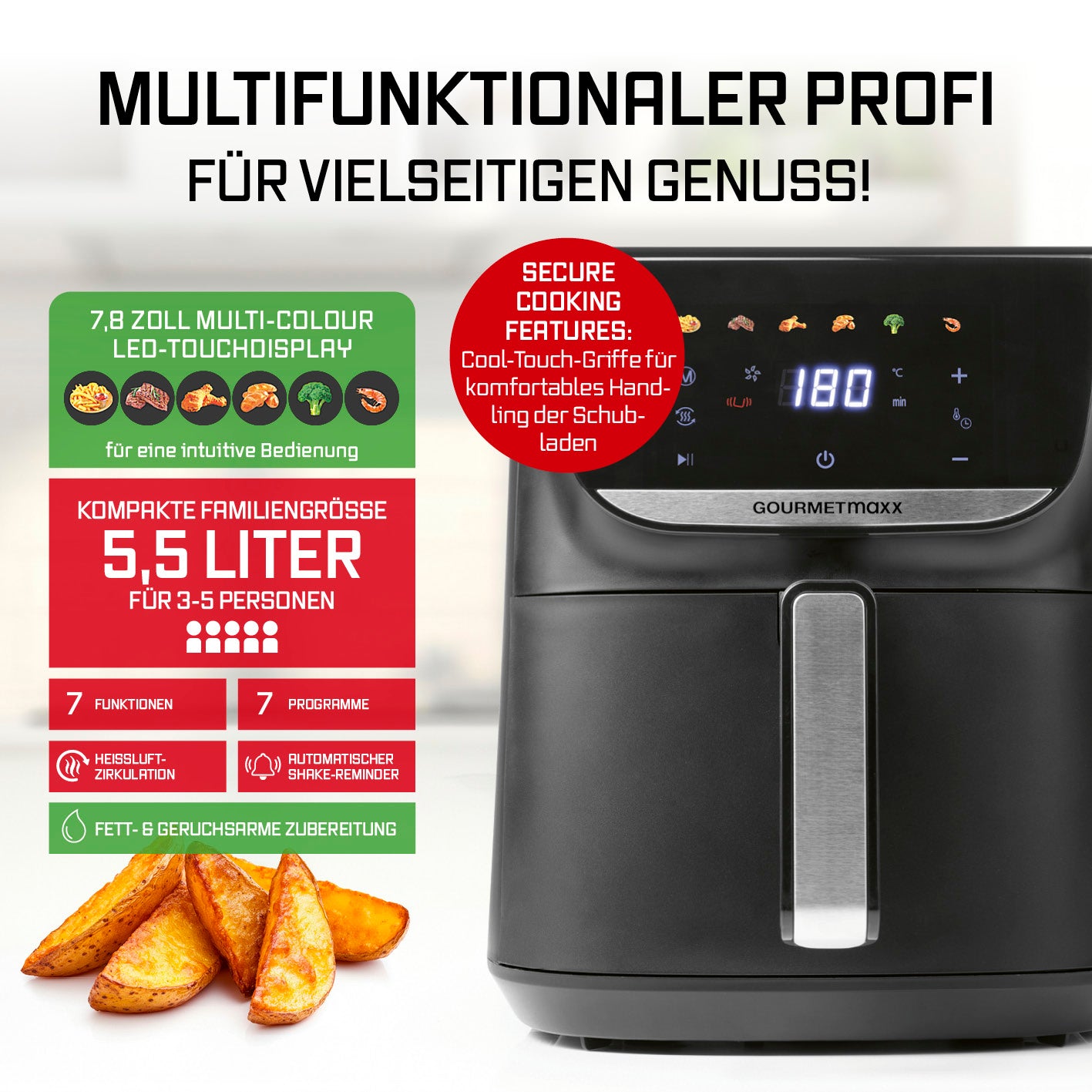 Heißluft-Fritteuse mit Form (rund)