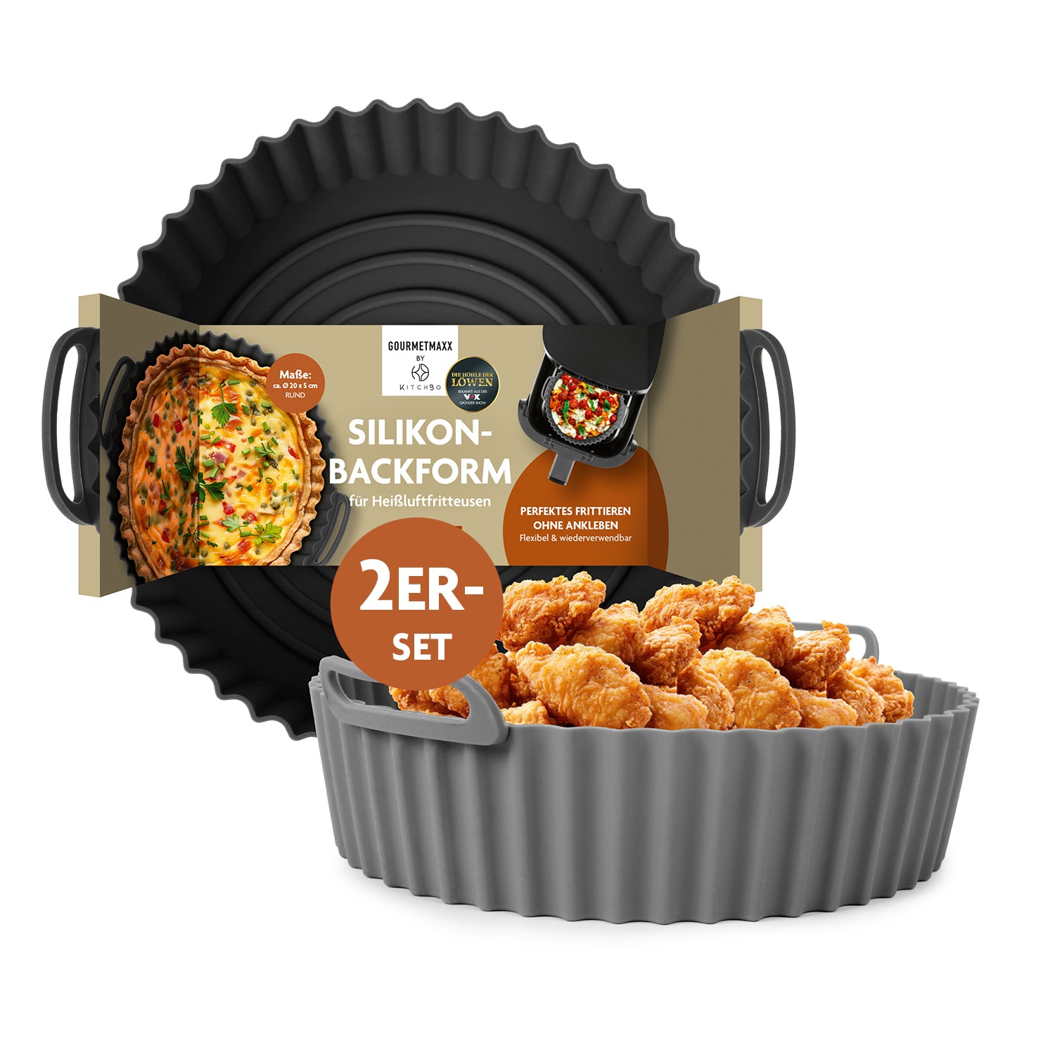 Silikonform für Heißluft-Fritteuse (rund)
