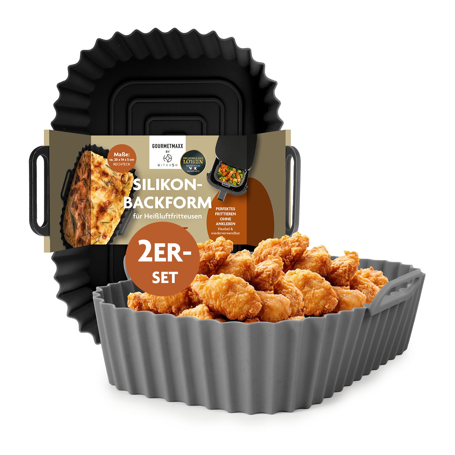 Silikonform für Heißluft-Fritteuse (rechteckig)